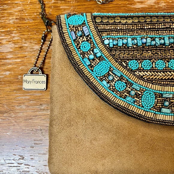 Mary Frances Turquoise Power Beaded Clutch Bag - Picture 4 of 7